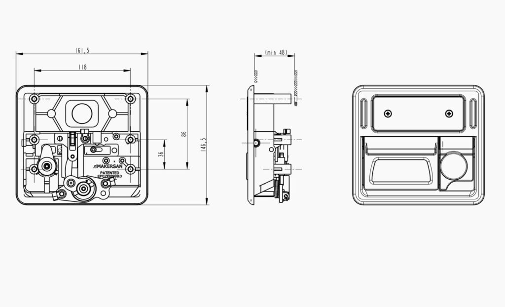 MO 024 Luggage Handle Technical Drawing