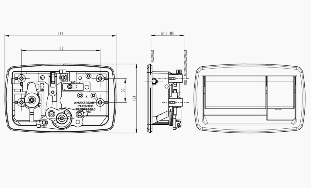 MO 025 Luggage Handle Technical Drawing