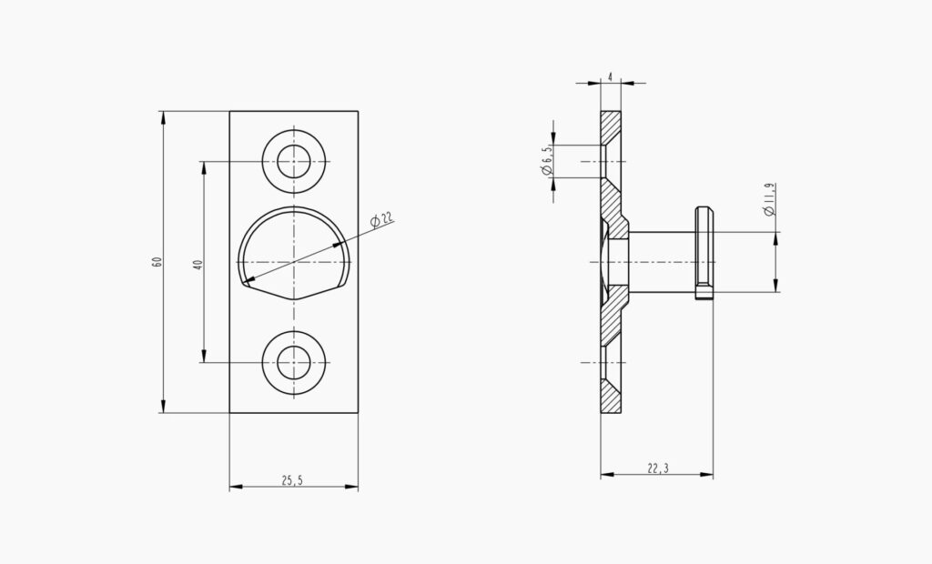 Makersan MO 040-02 Striker Door Access System Technical Drawing