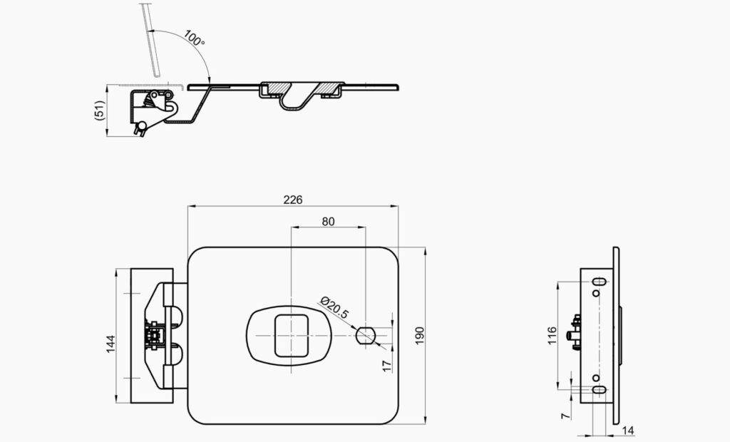 MO 074 Fuel Cover Technical Drawing