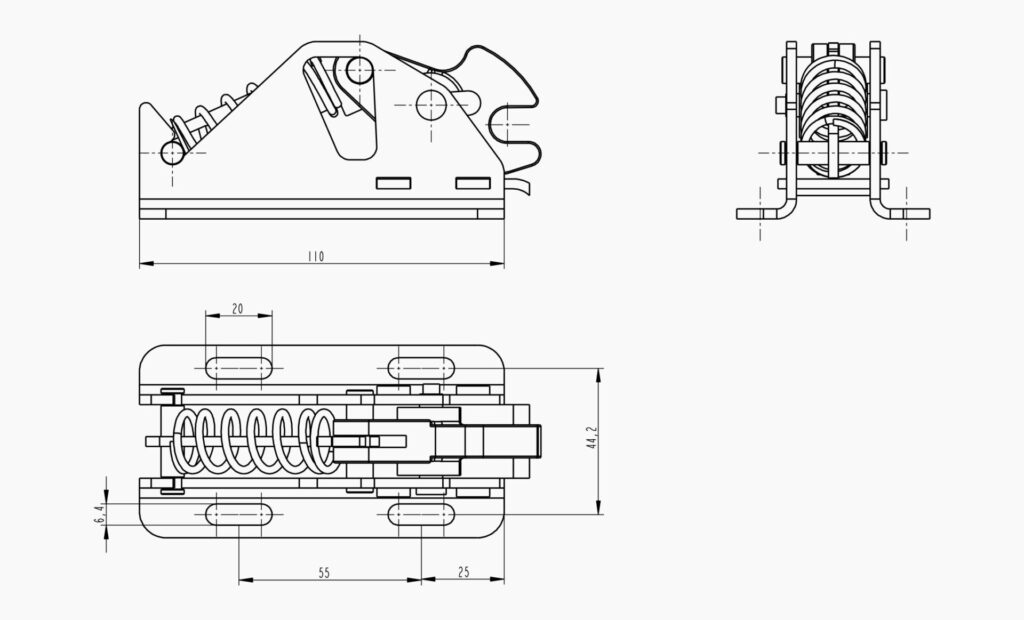 Makersan MO 240 Latch Door Access System Technical Drawing
