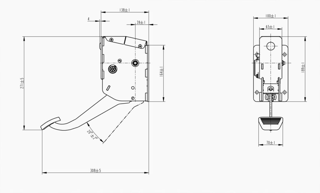 MO 381D Clutch Pedal Technical Drawing