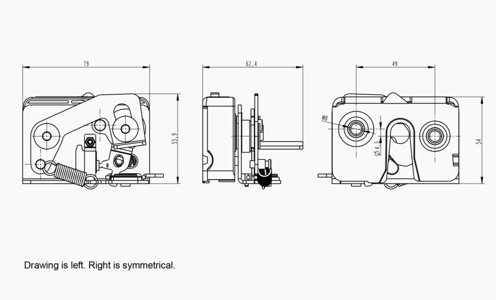 MO 020A Latch Technical Drawing