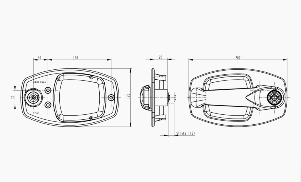 MO 026 Door Handle Technical Drawing