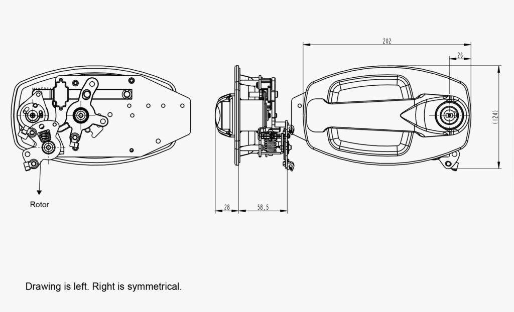 MO 028 Door Handle Technical Drawing