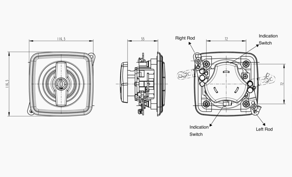 MO 033 Door Handle Technical Drawing