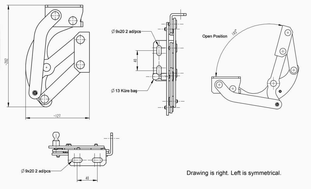 MO 072 Hinge Technical Drawing