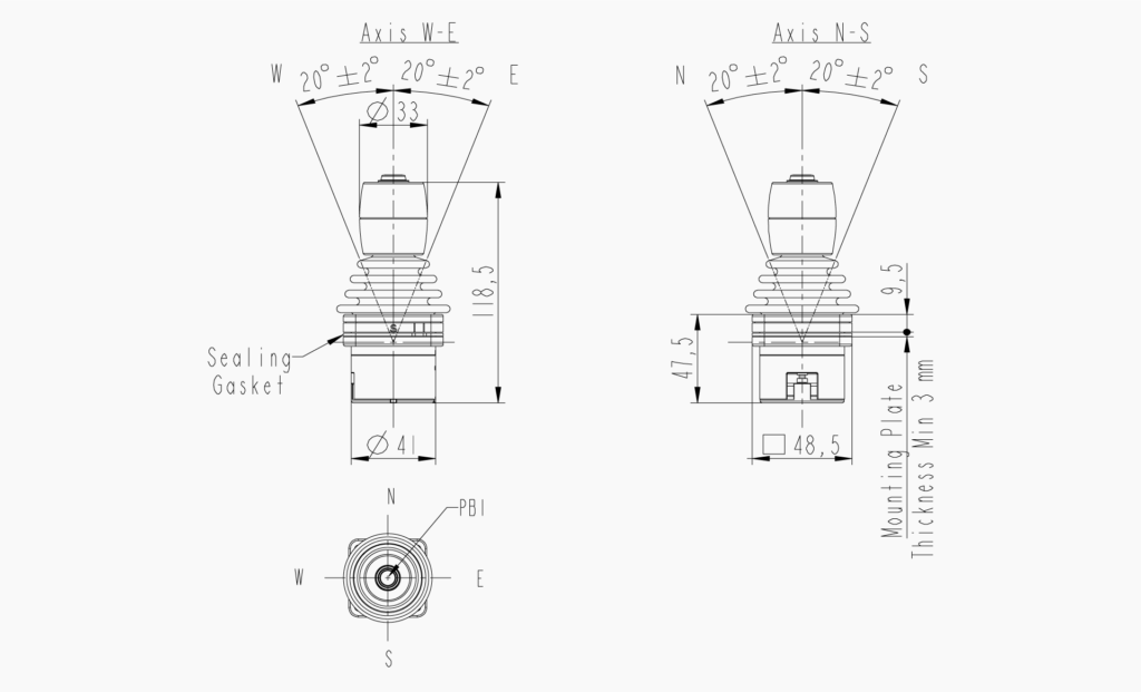 MO 395B Technical Drawing