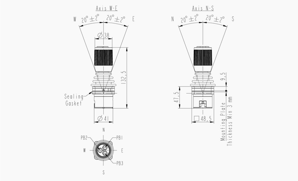 MO 395XX Technical Drawing