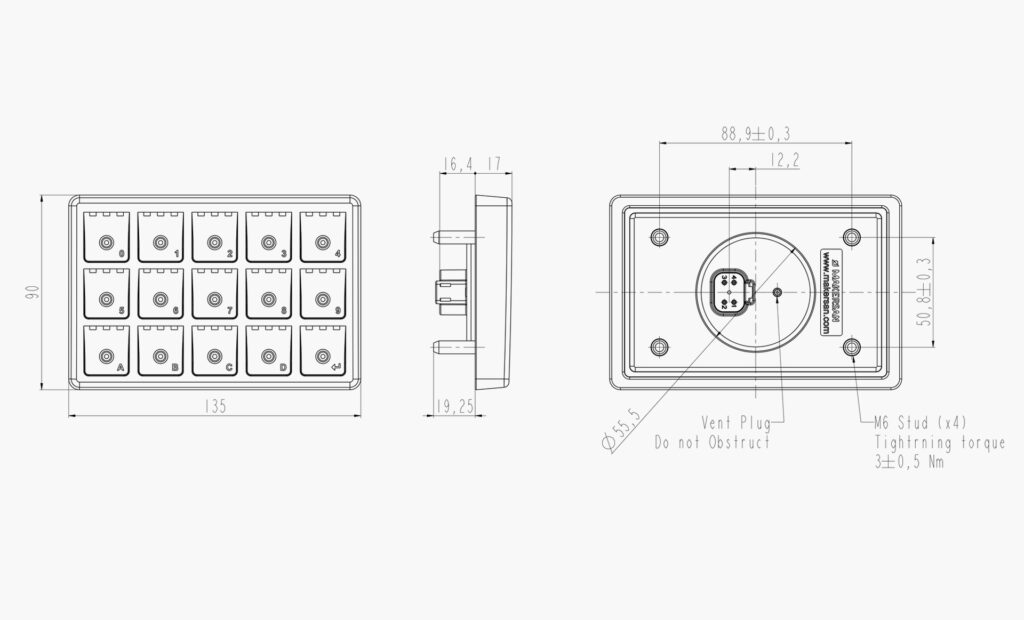 MO 405 H4X Technical Drawing